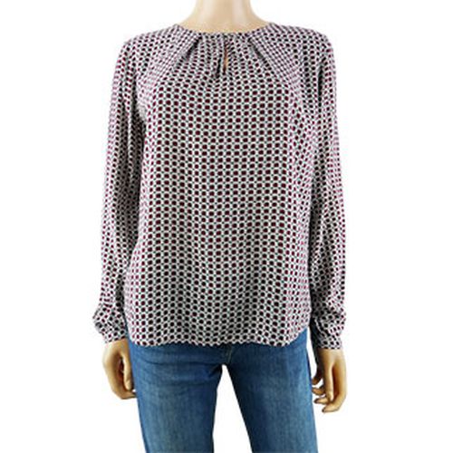 Blouse blanche  carreaux bordeaux manches longues - 38 - esprit - Modalova