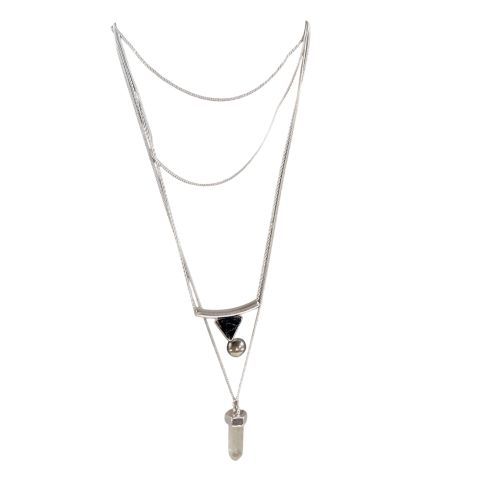 Collier 4 rangs avec pierre naturelles - Promod - Modalova