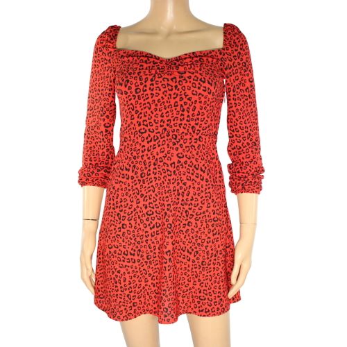 Robe Rouge & Noir Lopard Taille 34 - divided h&m - Modalova