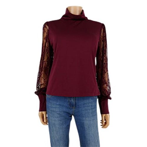 Pull bordeaux avec manches en dentelle - Taille L - shein - Modalova