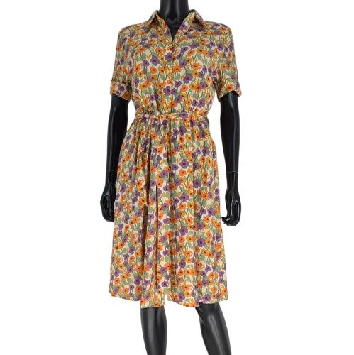 Robe T.38 fluide ceinture vase imprim fleurie manches courtes - monoprix - Modalova