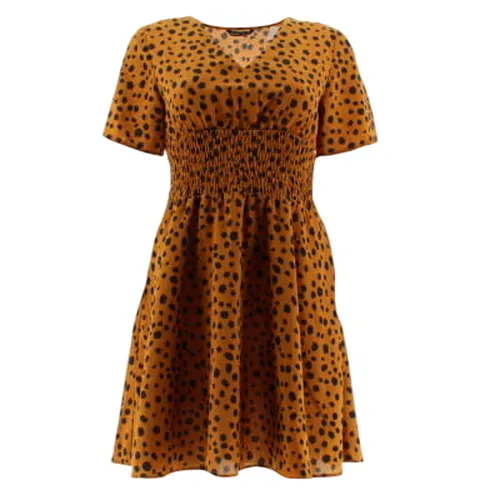 Robe moutarde imprime - Taille 36 - shein - Modalova