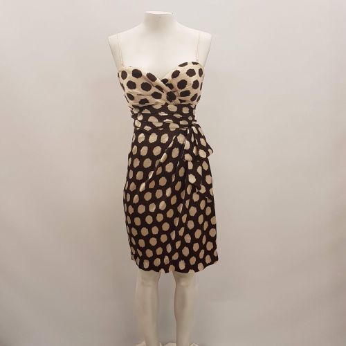 Robe bustier  pois beige - Taille M - manoukian - Modalova