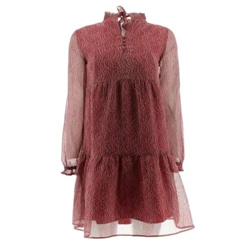 Robe bordeaux imprim fleurs - Taille 34 - promod - Modalova