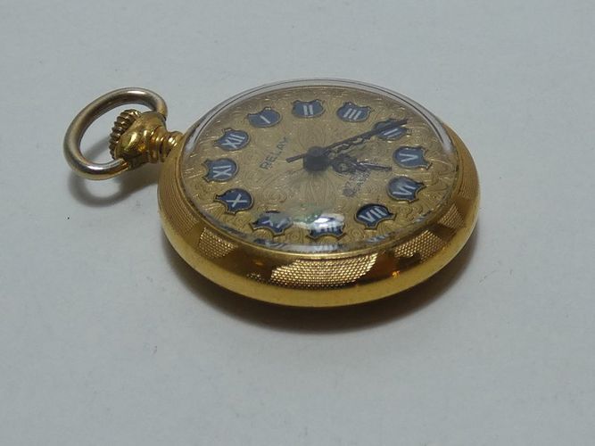 Montre mcanique pendentif en plaqu or de belle qualit (3 aiguilles) Relay - Label Emmaus - Modalova