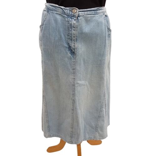 Jupe en jean trapze - BONHEUR - taille 42 - Bleu Bonheur - Modalova