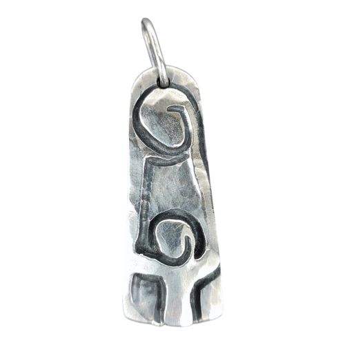 Pendentif en acier damass - Atelier LANDES artisan d'Art bijoutier-joaillier - Label Emmaus - Modalova