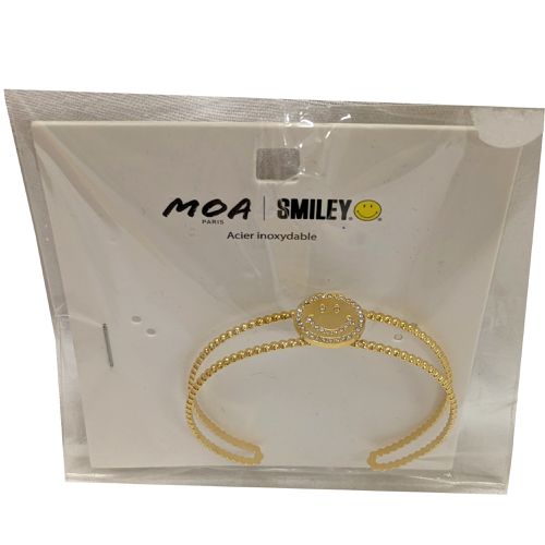 Bracelet manchette Smiley en mtal et strass Bijou neuf ide cadeau - moa - Modalova