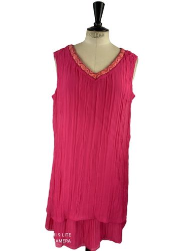 Robe mini plissée col V - RIU PARIS - Taille 38 - Jacqueline Riu - Modalova