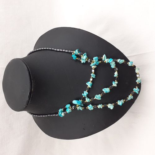 Collier en perles de pierre turquoise - Label Emmaus - Modalova