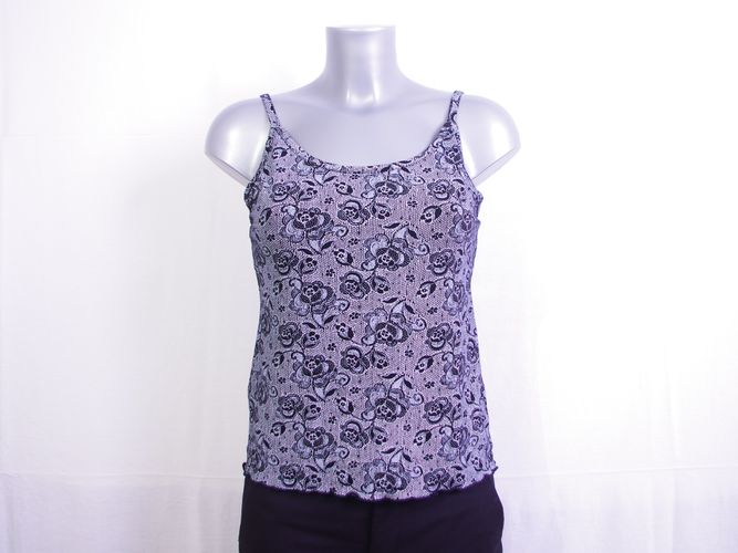 Top gris  motif floral noir - 40 - non renseigne - Modalova