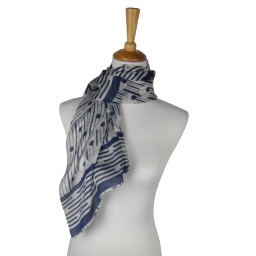 Foulard blanche et bleu Massimo Dutti - massimo dutti woman - Modalova