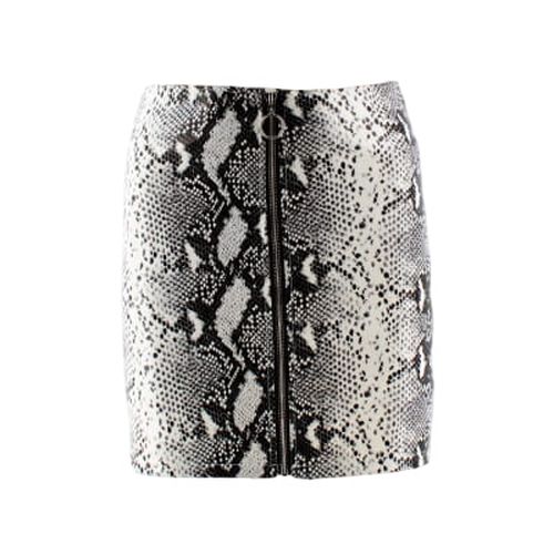 Jupe blanche imprime serpent en simili cuir - taille S - Label Emmaus - Modalova
