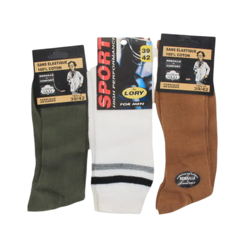 Lot de 3 paires de chaussettes panaches - Taille 39/42 - Label Emmaus - Modalova