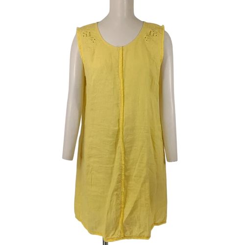 Robe sans manches coton brodé détails ajourés taille M estimée - Label Emmaus - Modalova