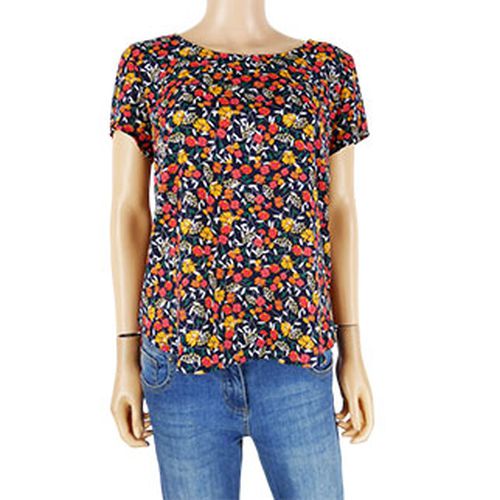 Blouse marine imprim fleurs multicolore - 38 - in extenso - Modalova