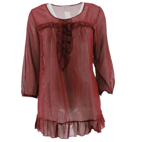 Blouse transparente imprime serpent manches 3/4 - bordeaux - Gmo - 42 - g by gmo - Modalova