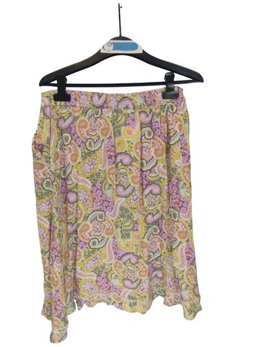 Jupe motif fleur et cachemire , , taille 40 violet, vert, orange - damart - Modalova