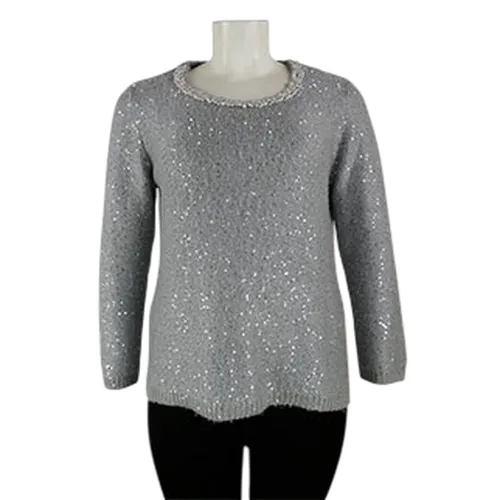 Pull  paillettes avec col  perles - Taille XL - canda by c&a - Modalova