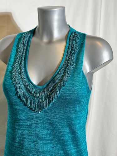 Tunique - T40 - maille vert meraude - perles - dcollet V - liu jo - Modalova