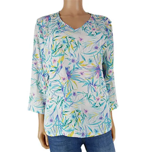 Blouse blanche  fleurs - Taille 42/44 - atlas for women - Modalova