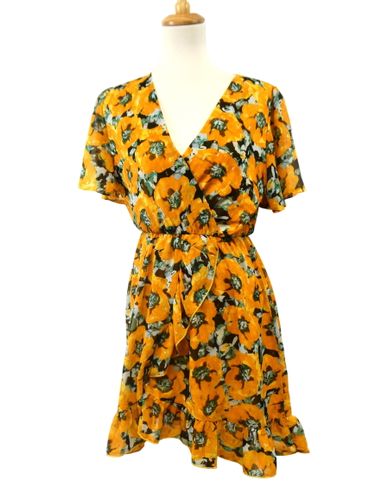 Robe coupe A-Line manches courtes encolure cache-coeur - Taille S/M - archie love - Modalova