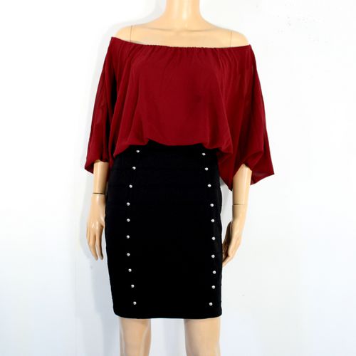 Robe Bordeaux & Noire Taille Estime M - non renseigne - Modalova