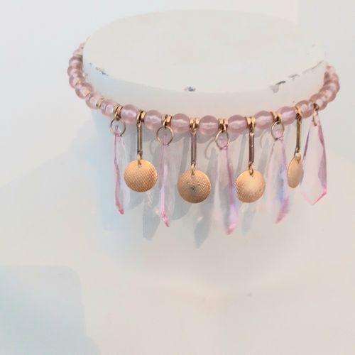 Collier tour du cou rose et dor - Label Emmaus - Modalova