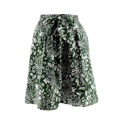 Jupe blanche et kaki  fleurs - taille 36 - h&m - Modalova