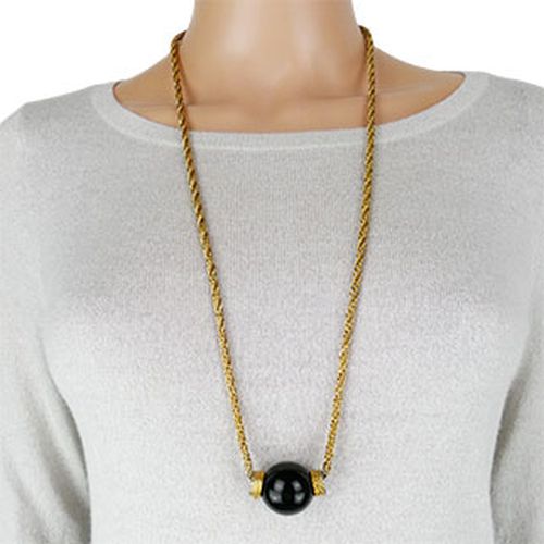 Collier sautoir avec perle noire - Label Emmaus - Modalova