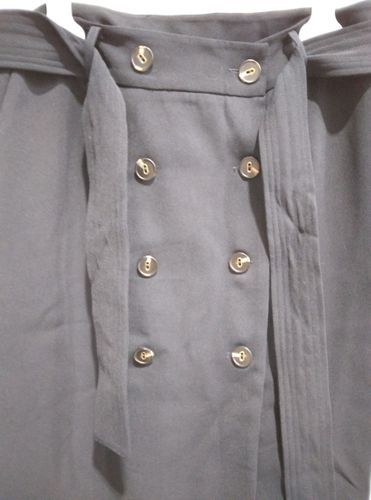 Jupe portefeuille + ceinture marine, "Ambroise", - 4 - la petite toile paris - Modalova
