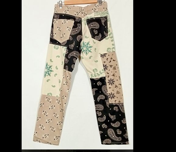 Pantalon Bershka- 36 - droit en patchwork imprim - bershka '90s - Modalova