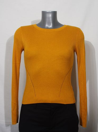 Pull H&M- S - moutarde col rond maille cotele - divided h & m - Modalova