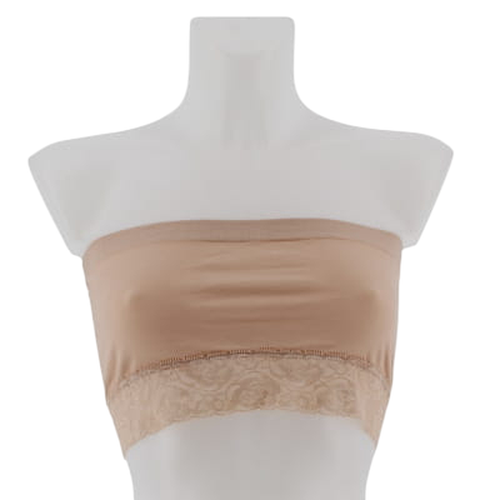 Brassire bandeau beige avec dentelle - Taille L - nou look - Modalova