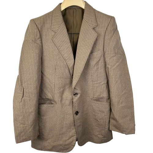 Veste de costume vintage beige 100% laine vierge - Taille 42 - made in france - Modalova