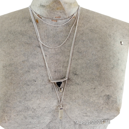 Collier 4 rangs avec pierre naturelles - promod - Modalova