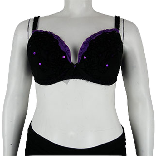 Soutien gorge imprim violet et paillettes avec armatures - -- Taille 95D - fashion - Modalova