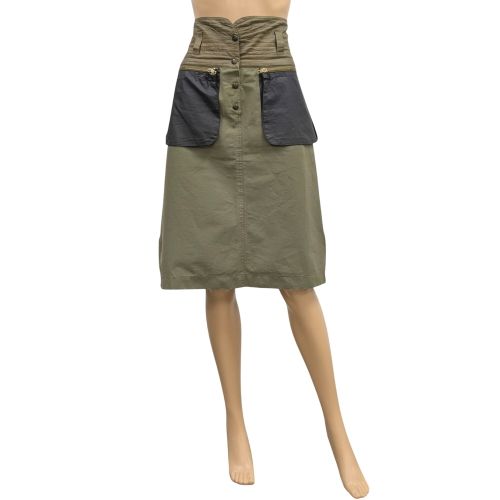 Jupe T L en cotonnade kaki Vintage - jc de castelbajac iceberg - Modalova
