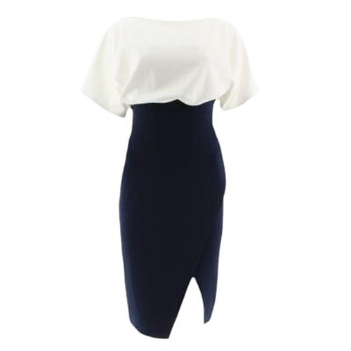 Robe blanche et bleue - Taille 36 - Boohoo - Modalova