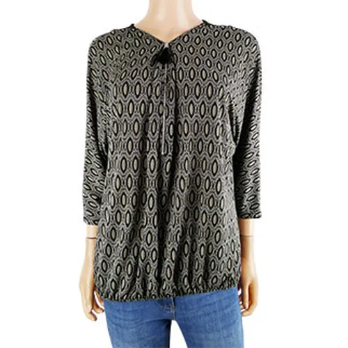 Blouse manches 3/4 noire imprime , avec dentelle - -Taille L - mosquitos - Modalova