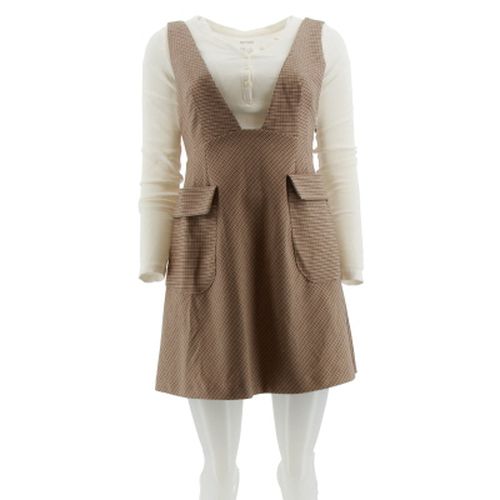 Robe  bretelles beige  carreaux - S - zara - Modalova