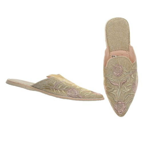 Babouches paillets avec broderies fleurs rose - 41 - royal - Modalova