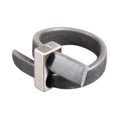 Bague "Métal et caoutchouc" - Label Emmaus - Modalova