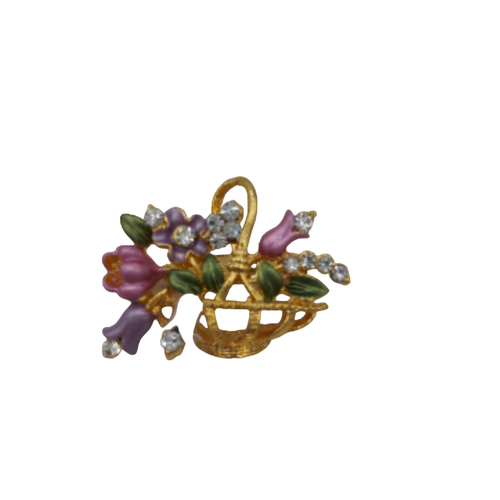 Broche ombrelle  fleurs - Dore - Label Emmaus - Modalova