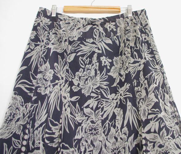 Jupe fluide et grise  motifs floral - 46 - non renseigne - Modalova