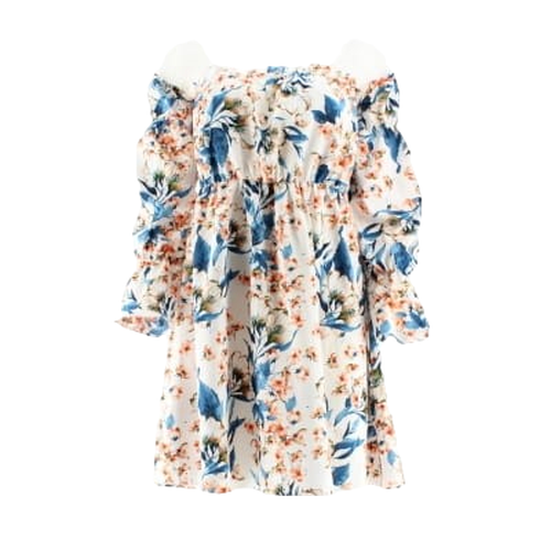 Robe blanche  fleurs bleues et oranges - -Taille M - shein - Modalova