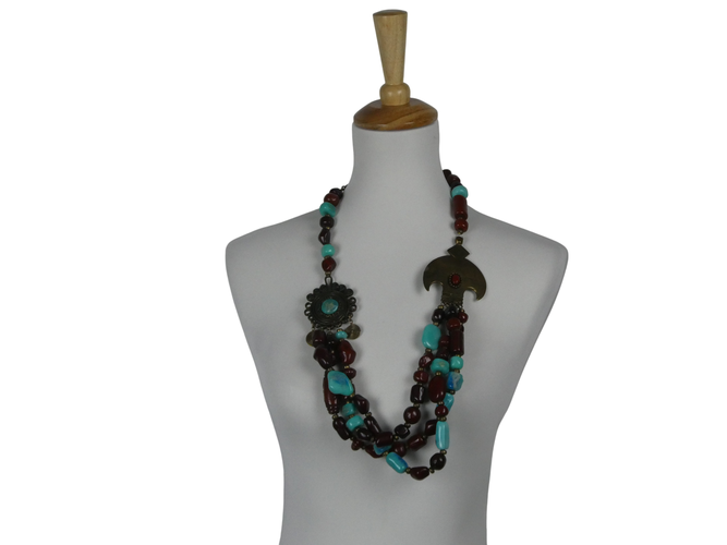 Collier holistique perles couleur turquoise - Label Emmaus - Modalova