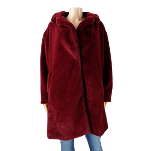 Manteau bordeaux fausse fourrure - Taille 42/44 - primark - Modalova