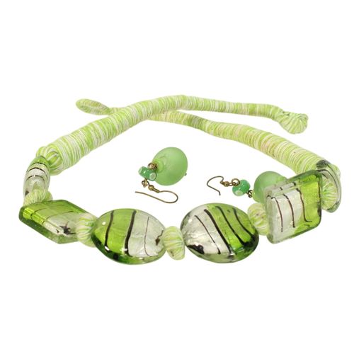 Collier et boucles d'oreille en verre - Label Emmaus - Modalova