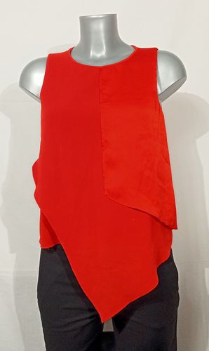 Haut bi-matire orange - Zara - M - zara - Modalova